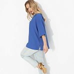 Блуза Пик очарования (голубика). Состав: 80% п/э, 15% лен, 5% эластан