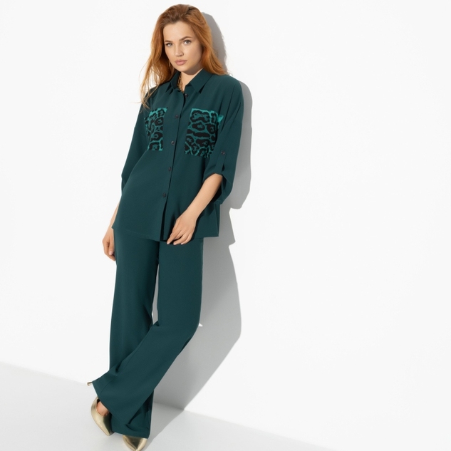 Брючный костюм Девиз бизнес–леди (green, 2 в 1) 