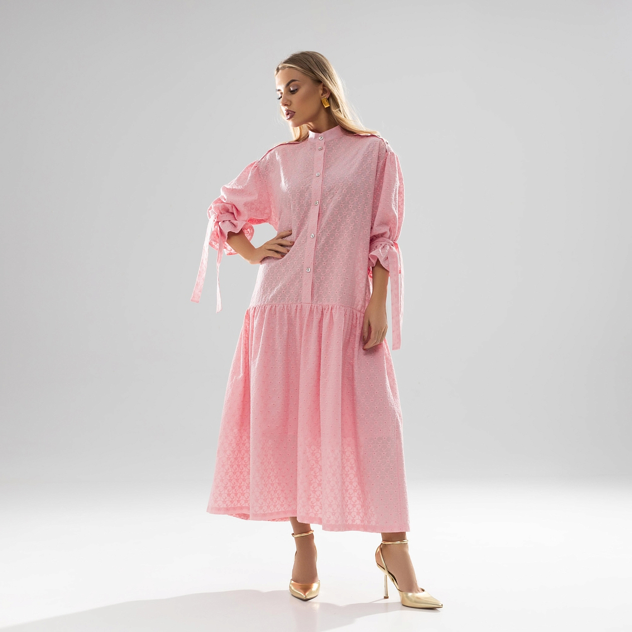 Платье Приглашённая звезда (с поясом). Состав: 90% хлопок, 9% полиэстер, 1% спандекс