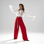 Брюки Lifestyle (рэд, с поясом). Состав: 60% полиэстер, 37% вискоза, 3% спандекс