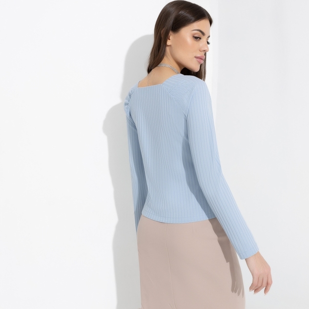 Блуза Аппетитные формы (небесный свет, с поясом) 