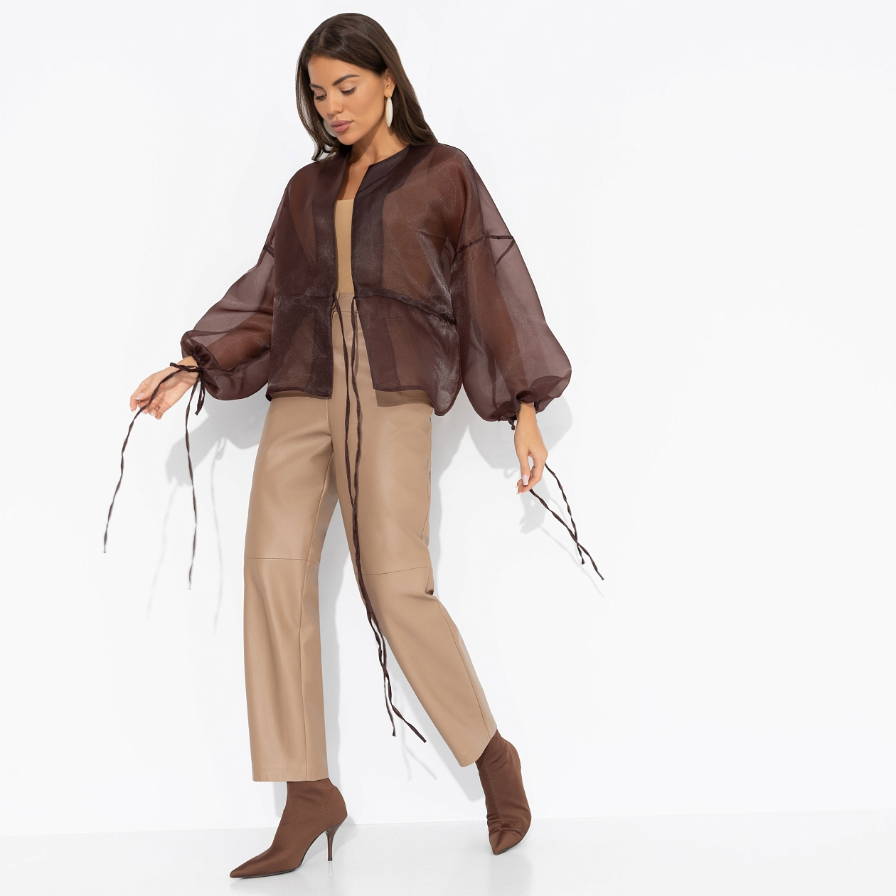 Жакет Вершина восхищения (коричневый). Состав: 100% полиэстер