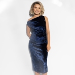 Платье На первом плане (синее). Состав: 100% п/э