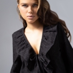 Блуза Пленительная грация (черная). Состав: 100% хлопок