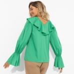 Блуза Внутренний трепет (свежая зелень). Состав: 60%  п/э, 30%  вискоза, 5% спандекс