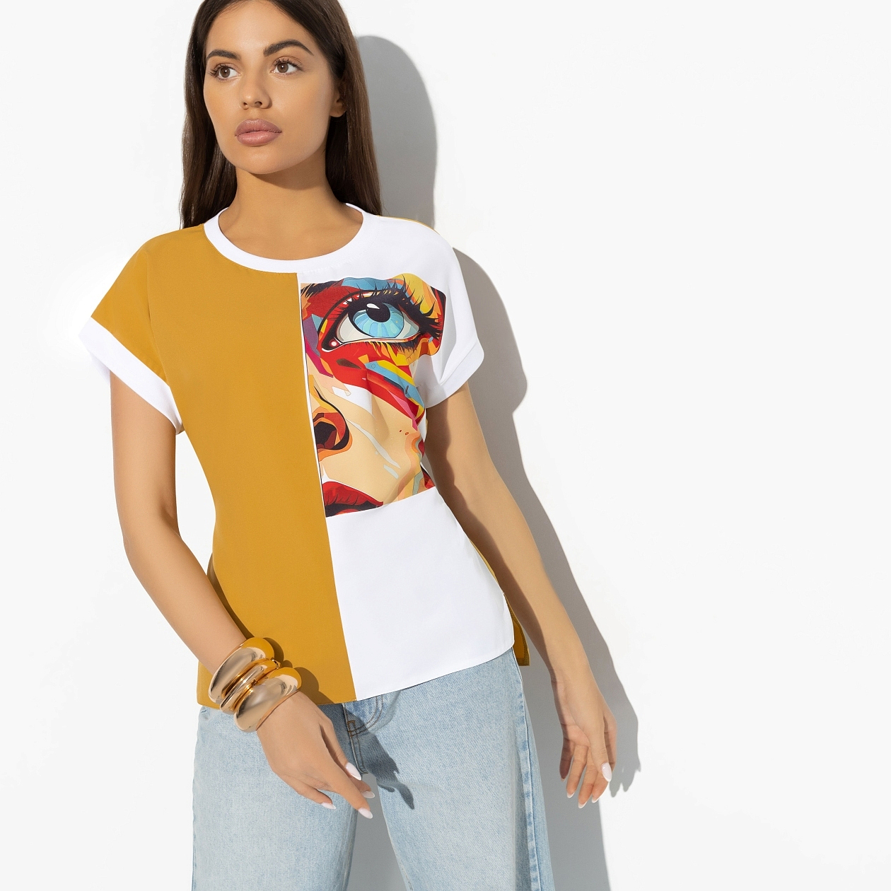 Туника Прочти в глазах (нью). Состав: 65% полиэстер, 30% вискоза, 5% эластан