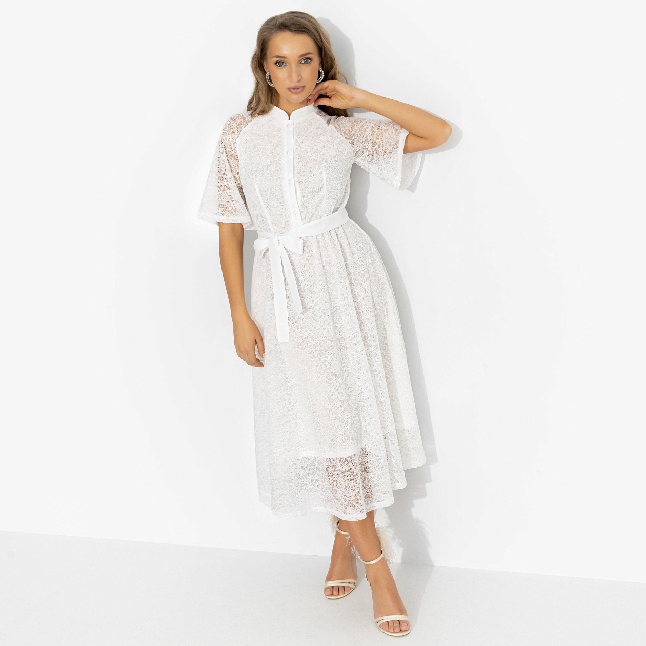 Платье Моя итальянская история (изящная, с поясом). Состав: 98% п/э, 2% спандекс