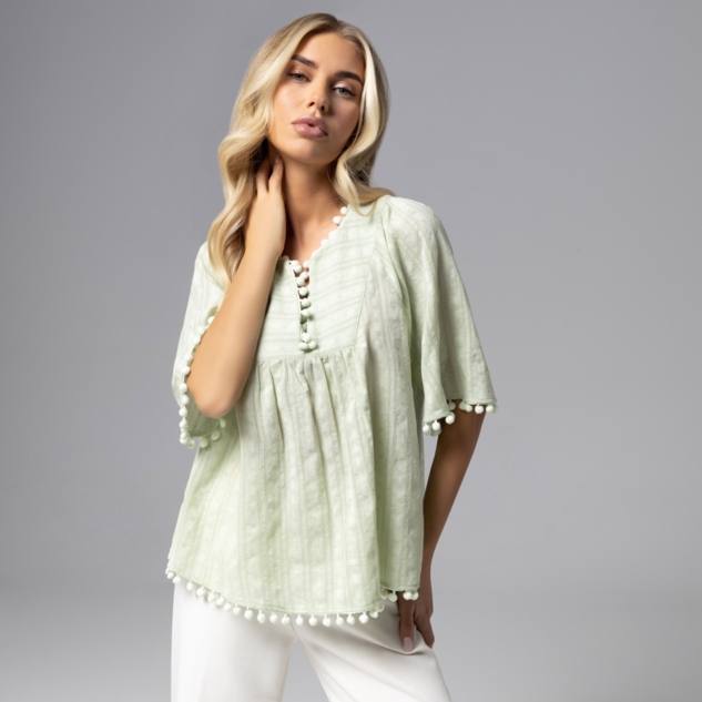 Блуза Летний фольклор (зеленая) 