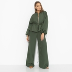 Брючный костюм Серьезная леди (2 в 1, хаки). Состав: 95% полиэстер, 5% эластан