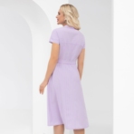 Платье Строго по графике (сирень, с поясом). Состав: 95% п/э, 5% эластан