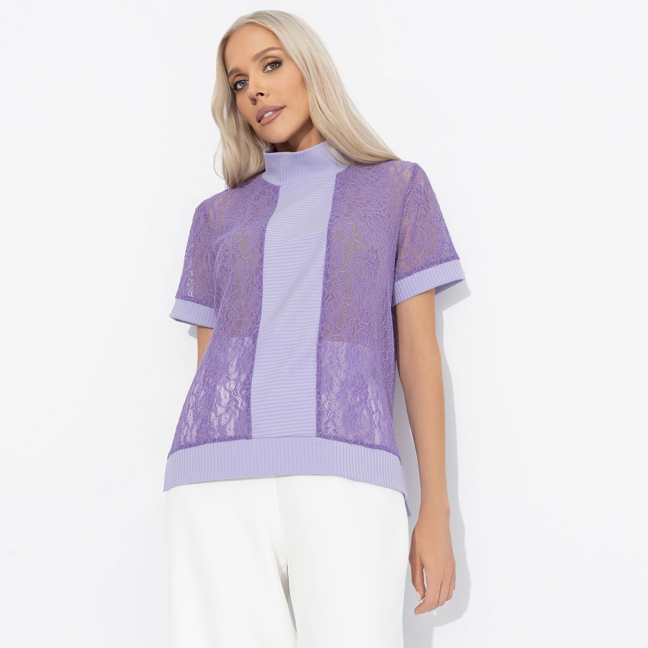 Футболка Фирменное приветствие (сиреневый). Состав: 95% п/э, 5% спандекс