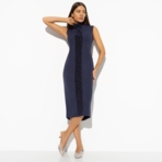 Платье-футляр Поцелуй удачи (night, с манжетами). Состав: 95% п/а, 5% эластан