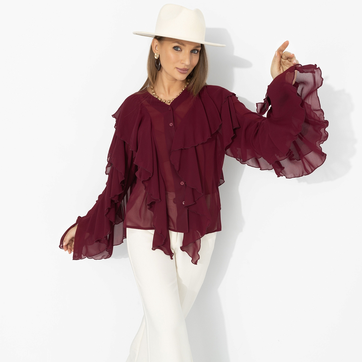 Блуза Прикосновение мечты. Состав: 95% полиэстер, 5% эластан