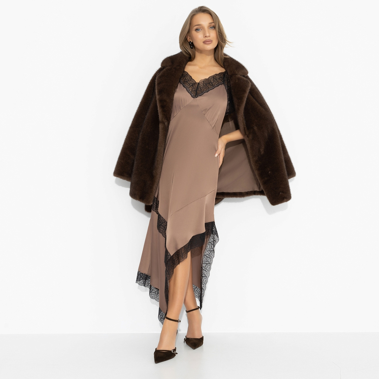 Платье Как Кейт Мосс (кофе). Состав: 97% полиэстер, 3% спандекс