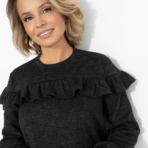 Блуза Стильный рейтинг (чёрная). Состав: 65% п/э, 30% вискоза, 5% эластан