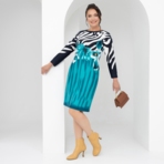 Платье Мыслить позитивно (магия бирюзы). Состав: 65% п/э, 30% вискоза, 5% эластан