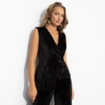 Стильный лидер (чёрный бархат). Состав: 95% п/э, 5% спандекс