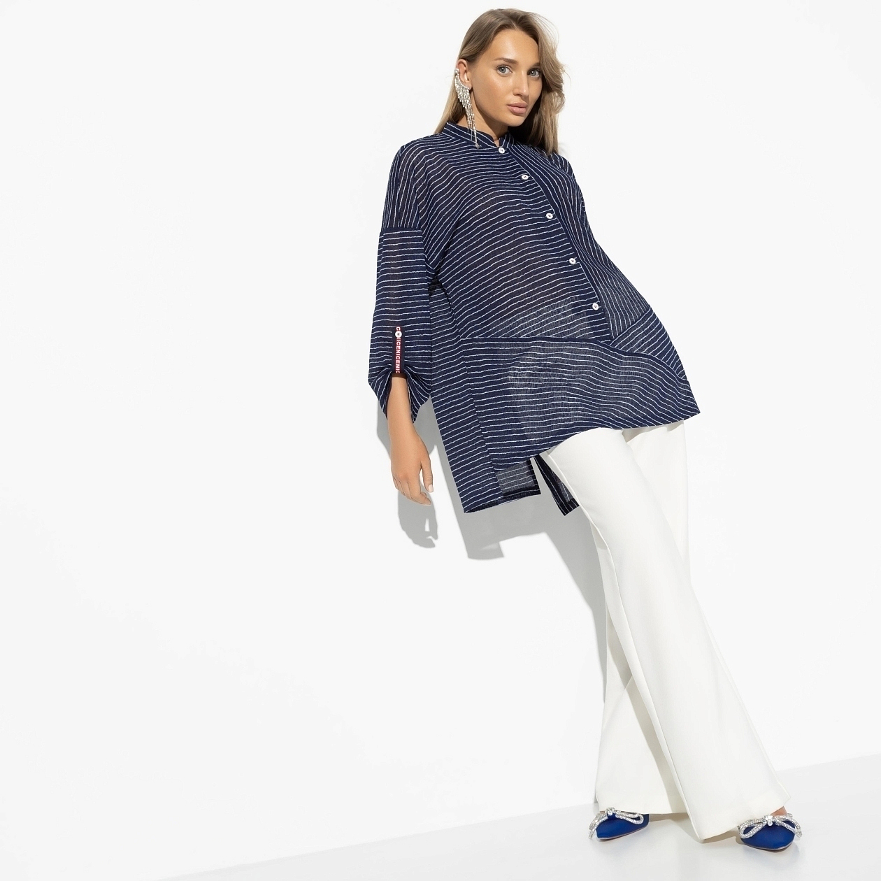 Блуза Эксперт привлекательности (blue fashion). Состав: 95% п/э, 5% спандекс