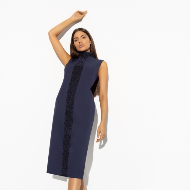 Платье-футляр Поцелуй удачи (night, с манжетами) 