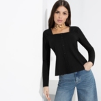 Блуза Аппетитные формы (магия черного, с поясом). Состав: 60% полиэстер, 35% вискоза, 5% спандекс