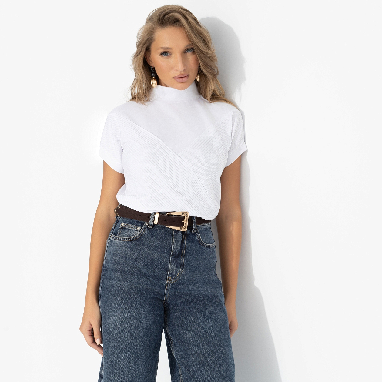 Водолазка Нота нежности (белая). Состав: 65% п/э, 30% вискоза, 5% стрейч