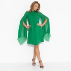 Платье Стильная эйфория (зелёное). Состав: 100% п/э
