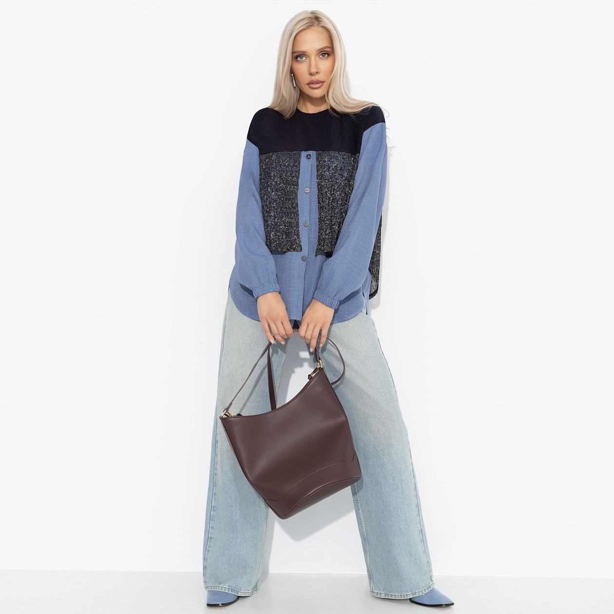 Стиль по-взрослому (голубой). Состав: 65% п/э, 20% вискоза, 10% акрил, 5% спандекс