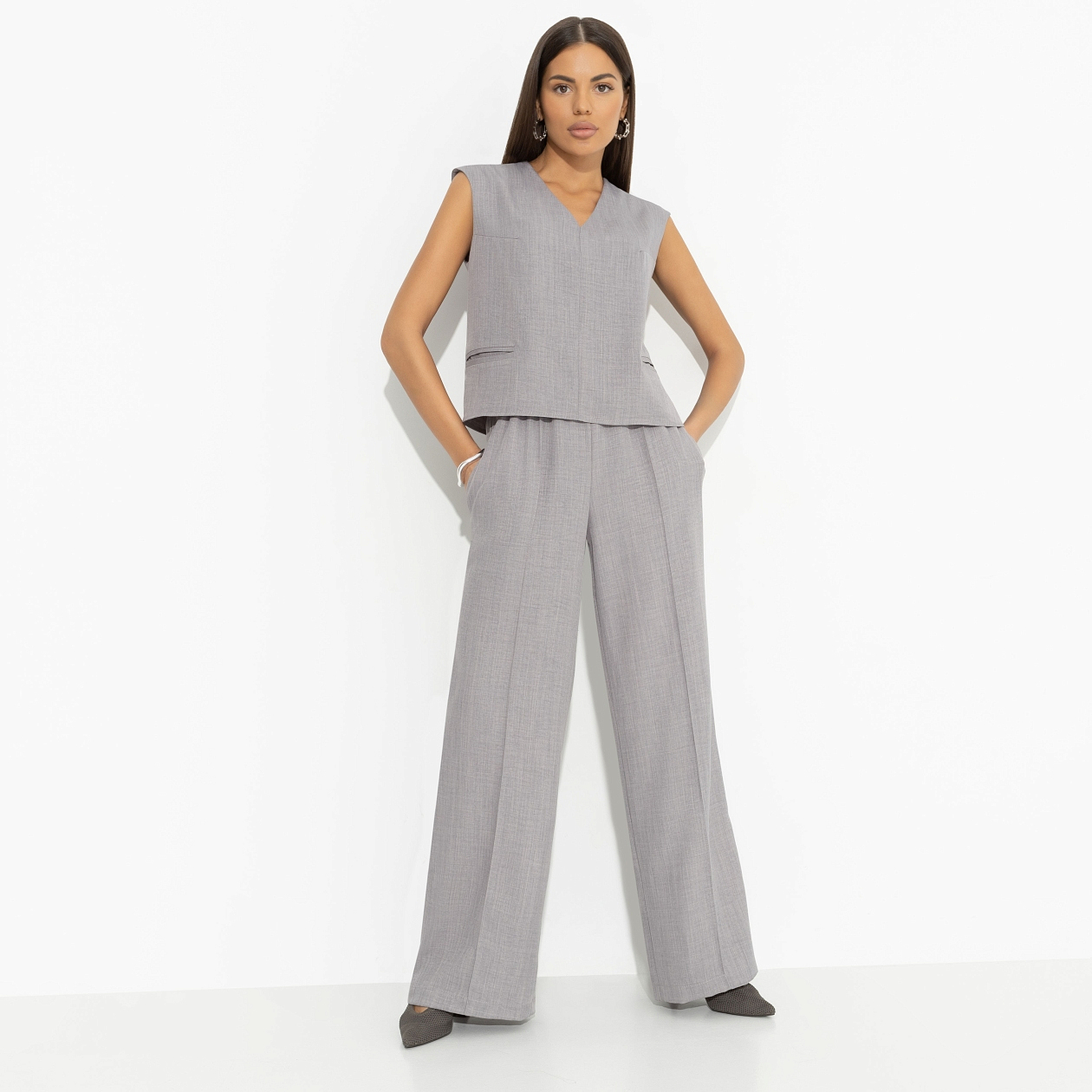 Брюки Создавай настроение (серые). Состав: 100% полиэстер