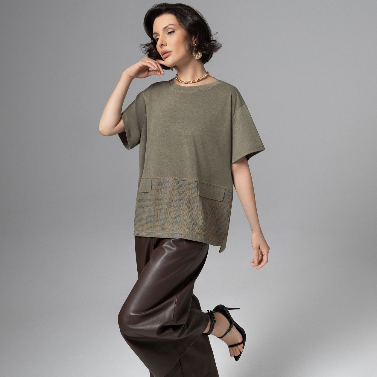 Футболка Стальной взгляд. Состав: 68% п/э, 30% вискоза, 2% спандекс