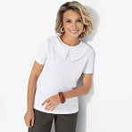 Футболка Ближе к себе (белая). Состав: 65% п/э, 30% вискоза, 5% стрейч