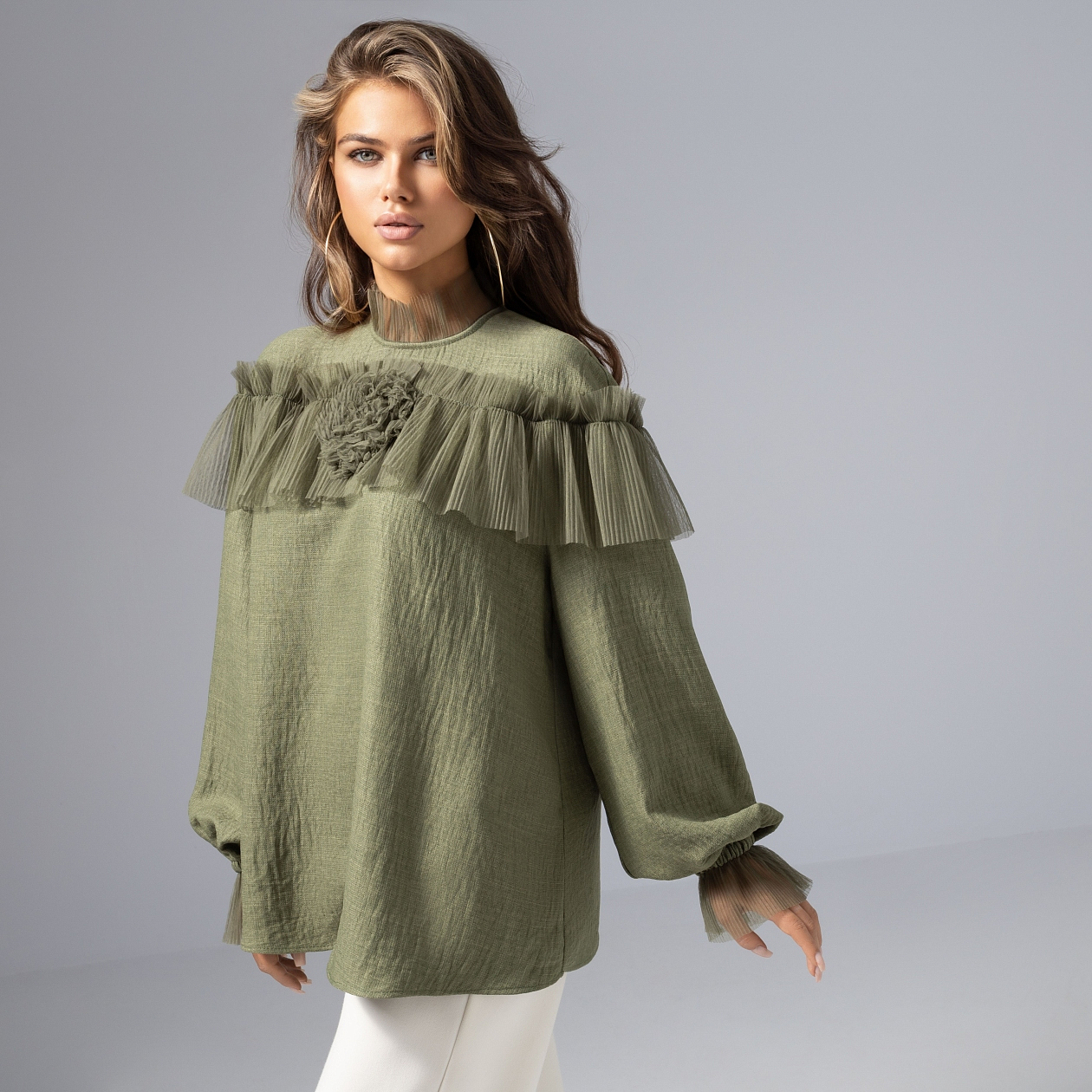 Блуза Мелодия сердца. Состав: 65% п/э, 30% вискоза, 5% спандекс