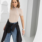 Водолазка Дерзко, стильно! (beige). Состав: 65% п/э, 30% вискоза, 5% спандекс