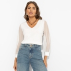 Блуза Попала в сказку (lactic). Состав: 65% п/э, 30% вискоза, 5% стрейч