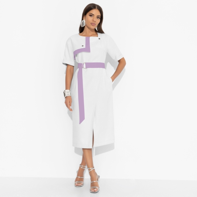Платье Я онлайн (white new, с поясом) 