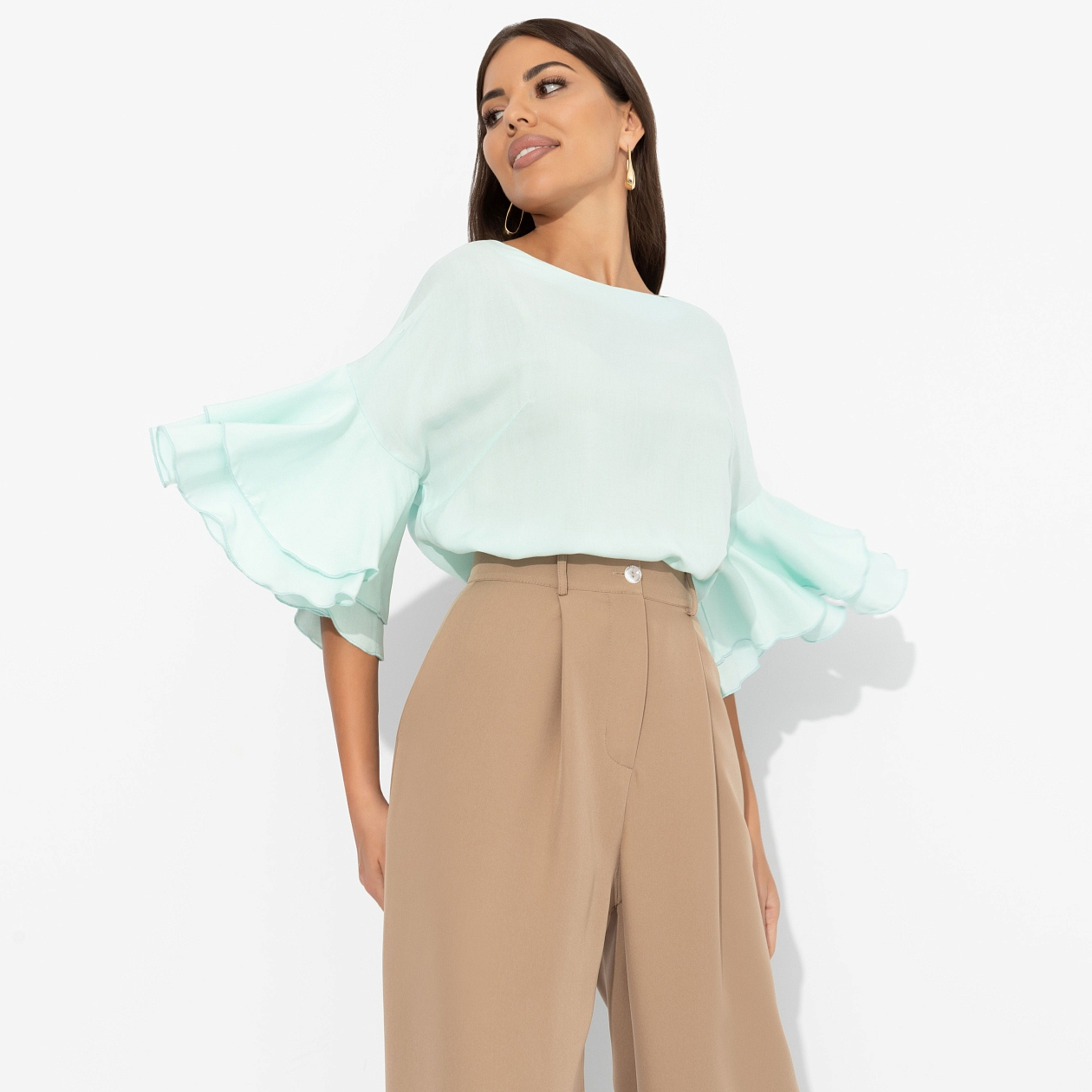 Блуза Молниеносная влюбленность (mint). Состав: 100 % вискоза