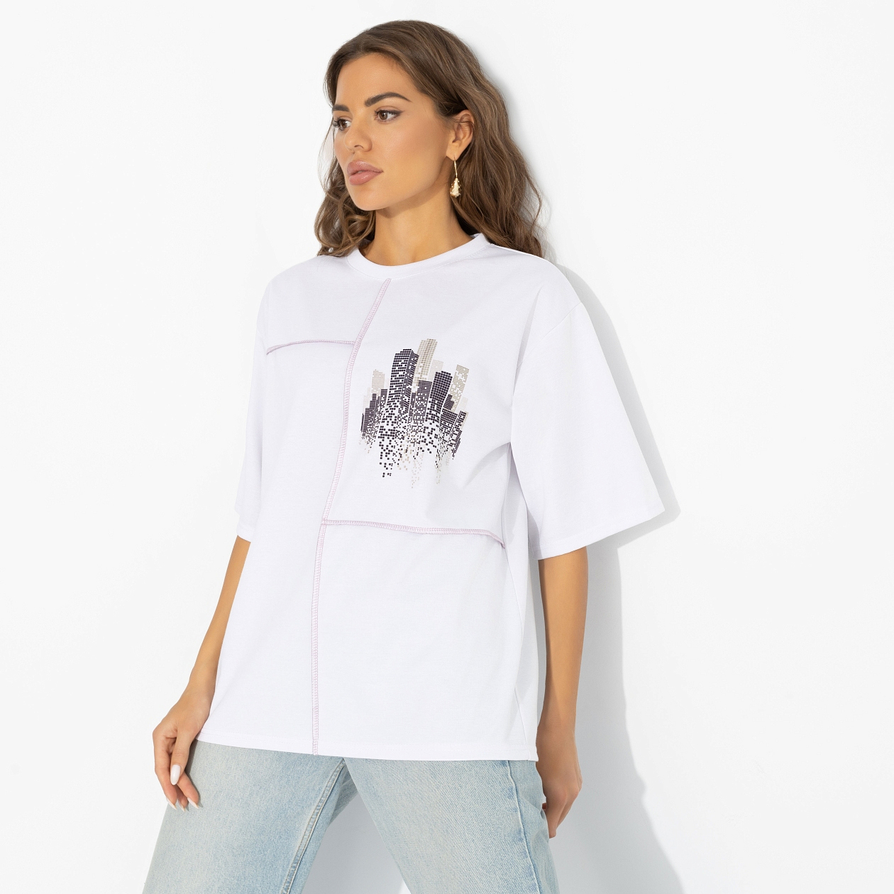 Футболка Идеальная гармония (модная). Состав: 65% п/э, 30% вискоза, 5% стрейч