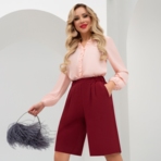 Шорты Ловим вайб (марсала). Состав: 96% п/э, 4% эластан