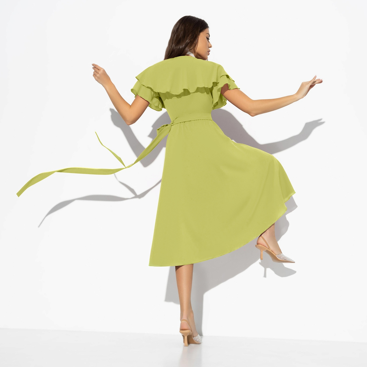 Платье Счастье влюбленности (салатовое). Состав: 98% п/э, 2% спандекс