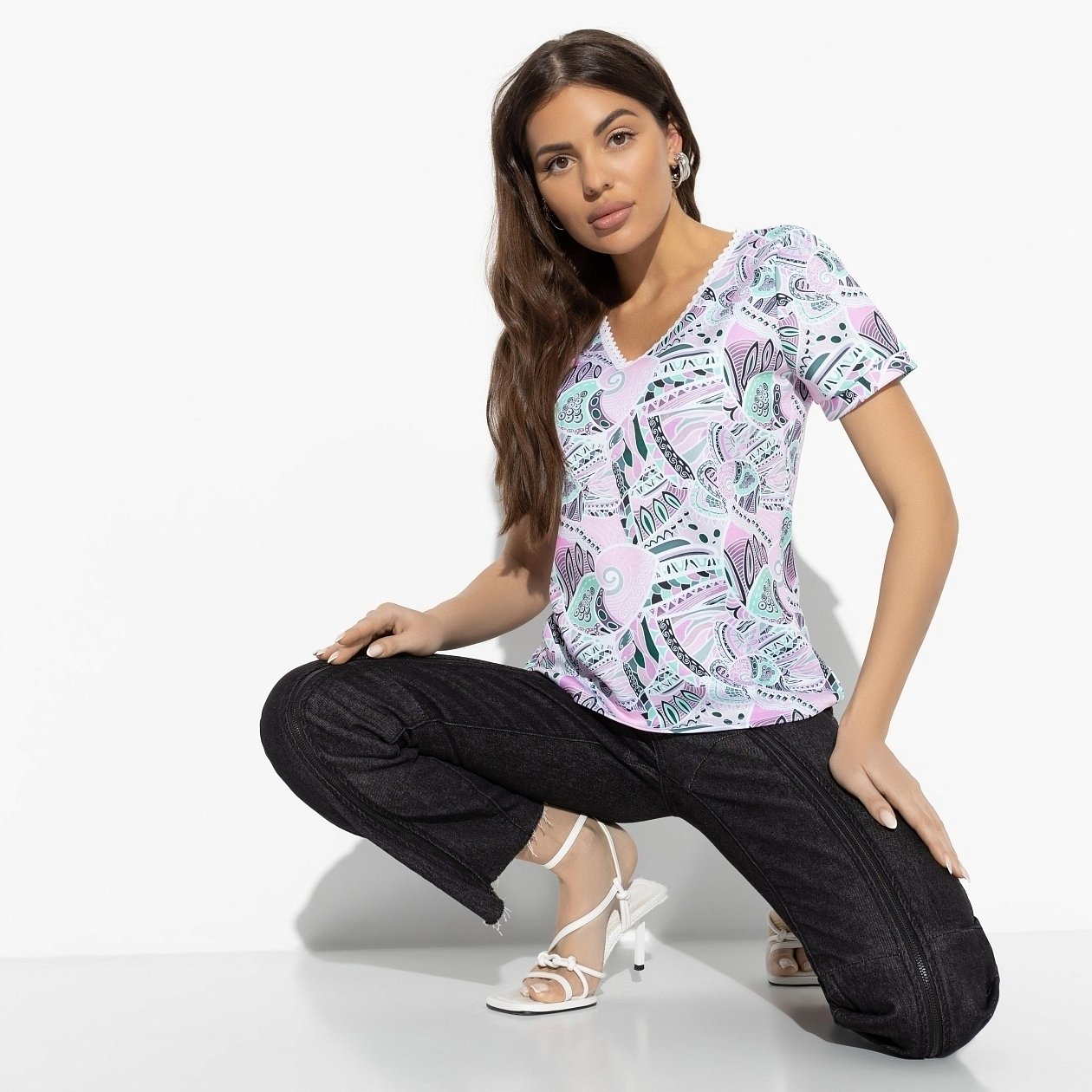 Футболка Любовь рядом (нежная). Состав: 95% п/э, 5% спандекс