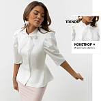 Жакет Точка опоры (жемчуг). Состав: 60%  п/э, 37%  вискоза, 3% спандекс