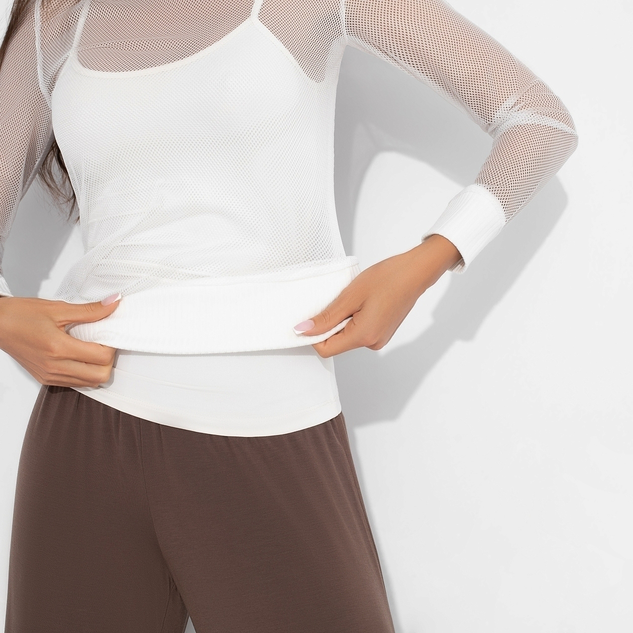 Лонгслив Секретное оружие гардероба. Состав: 60% вискоза, 35% п/э, 5% эластан