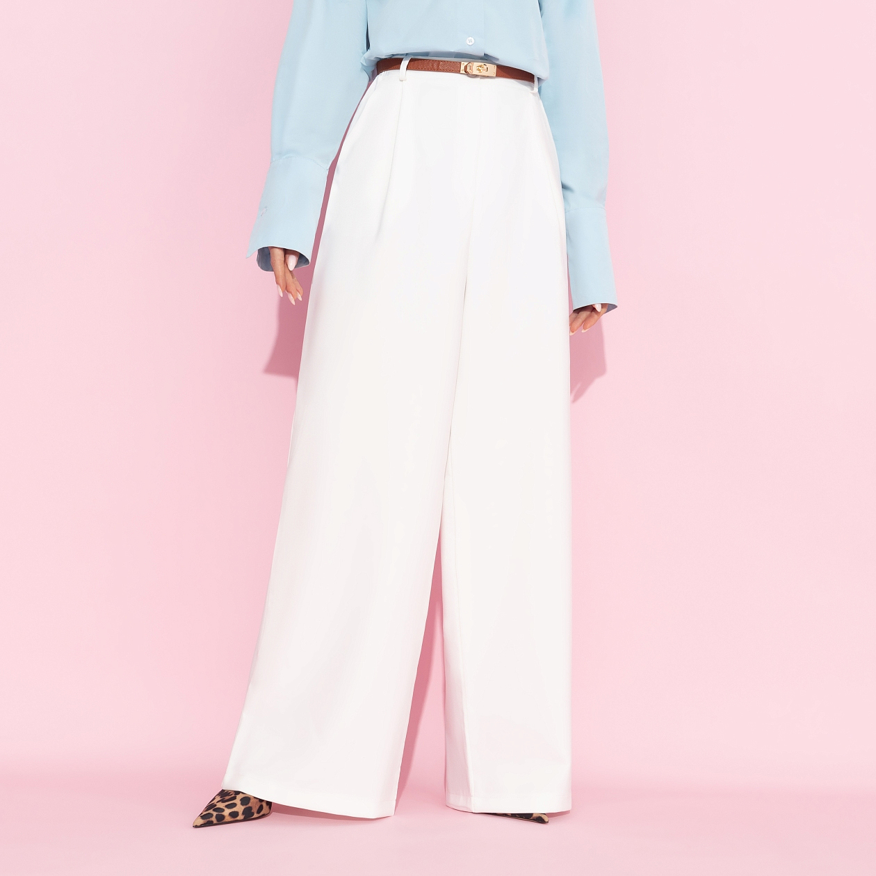 Брюки Легкой походкой (white). Состав: 60% полиэстер, 37% вискоза, 3% спандекс