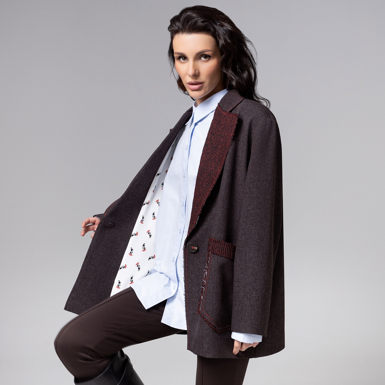 Жакет Стильно независима (фэшн). Состав: 65% п/э, 30% вискоза, 5% спандекс