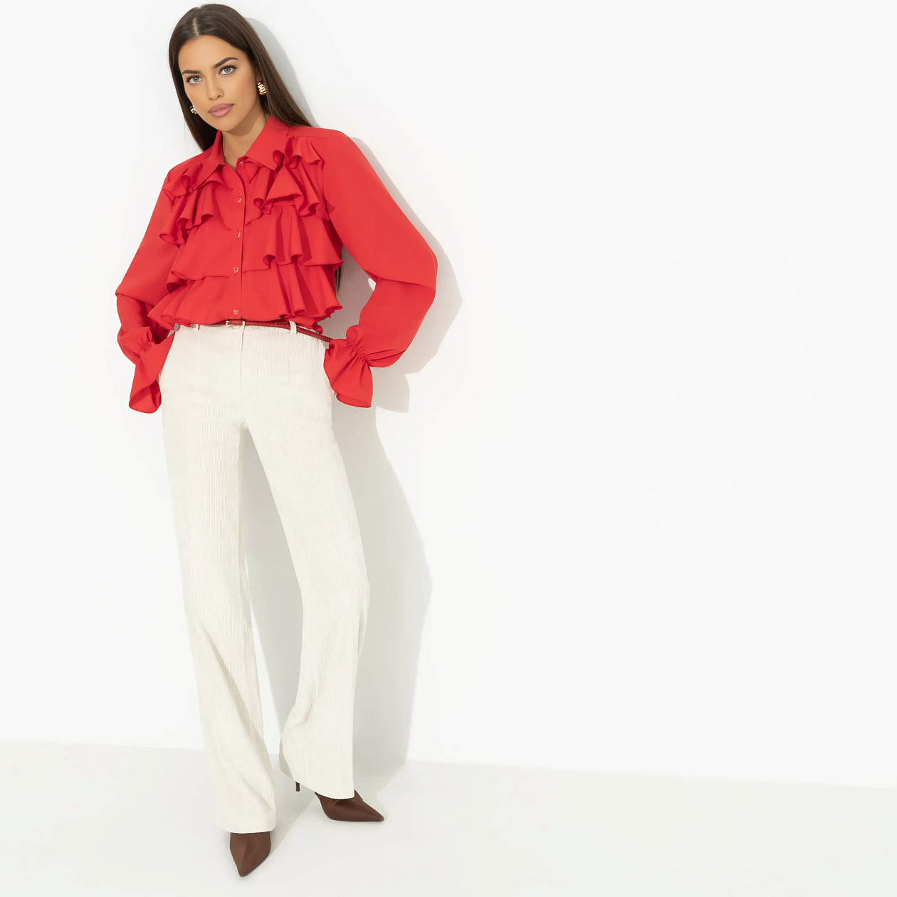 Блуза Гипнотический стиль (красная). Состав: 95% полиэстер, 5% эластан