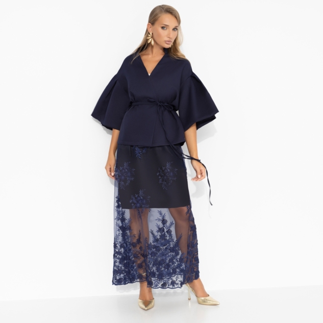 Костюм с юбкой Очарование момента (фантазия, 2 в 1, с поясом) 