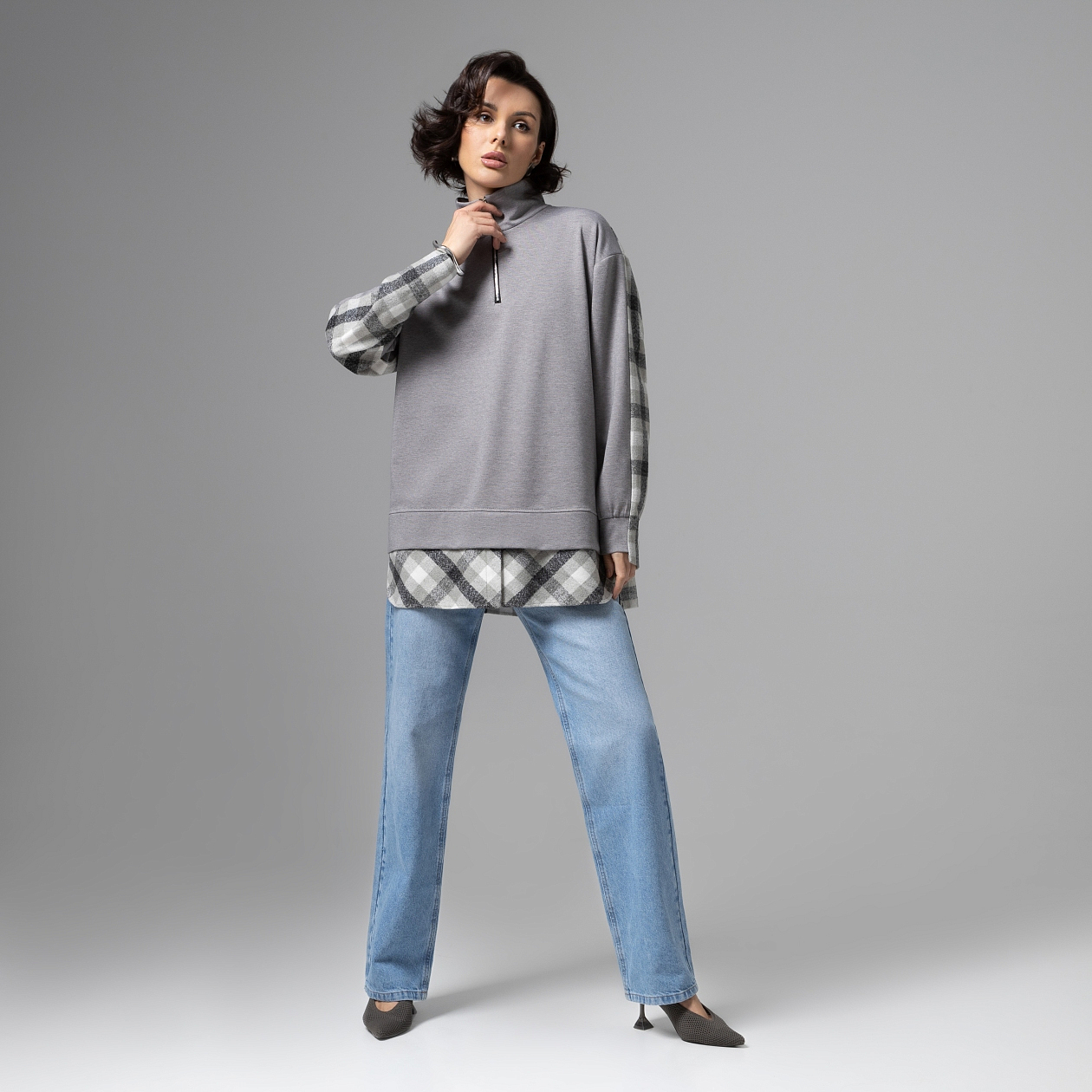 Путешествие начинается (пасмурное небо). Состав: 65% п/э, 30% вискоза, 5% спандекс