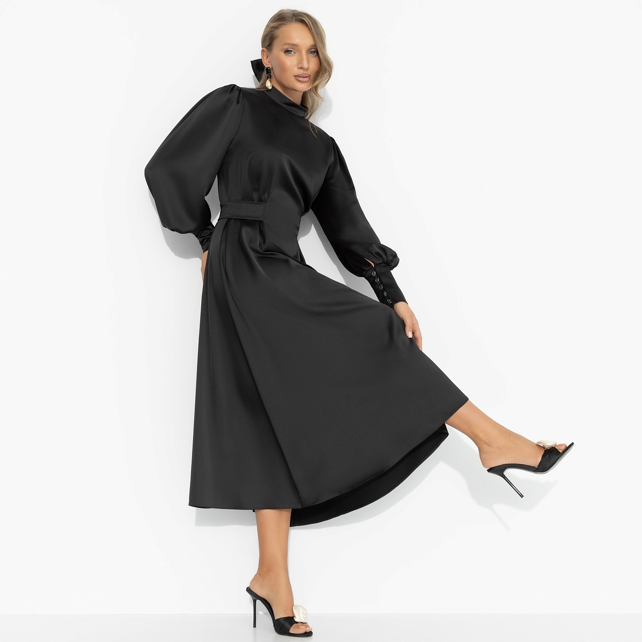 Платье Притяжение элегантности (чёрная магия). Состав: 65% полиэстер, 30% вискоза, 5% эластан