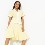 Костюм с юбкой С безупречным вкусом (2 в 1, желтый). Состав: 50% хлопок, 45% п/э, 5% спандекс