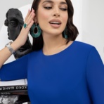 Платье Виртуальные будни (ультрамарин). Состав: 96% п/э, 4% эластан