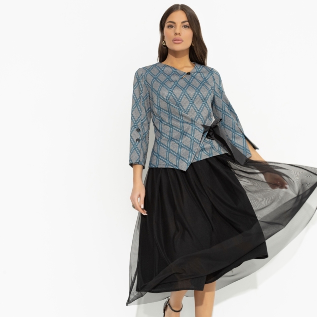 Костюм с юбкой Больше чем стиль (2 в 1, green) 